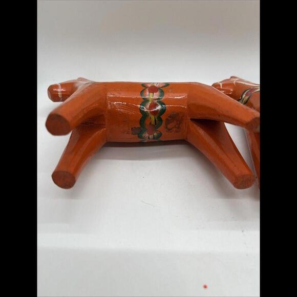 2 Olsson Dala Horse (No Label) Hand Carved Painted Wood Sweden 6” Tall - Picture 8 of 10